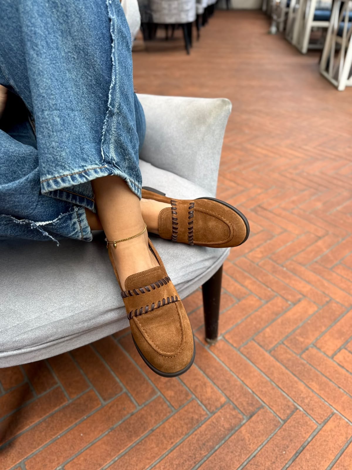 8092 TABA SÜET DERİ LOAFER AYAKKABI