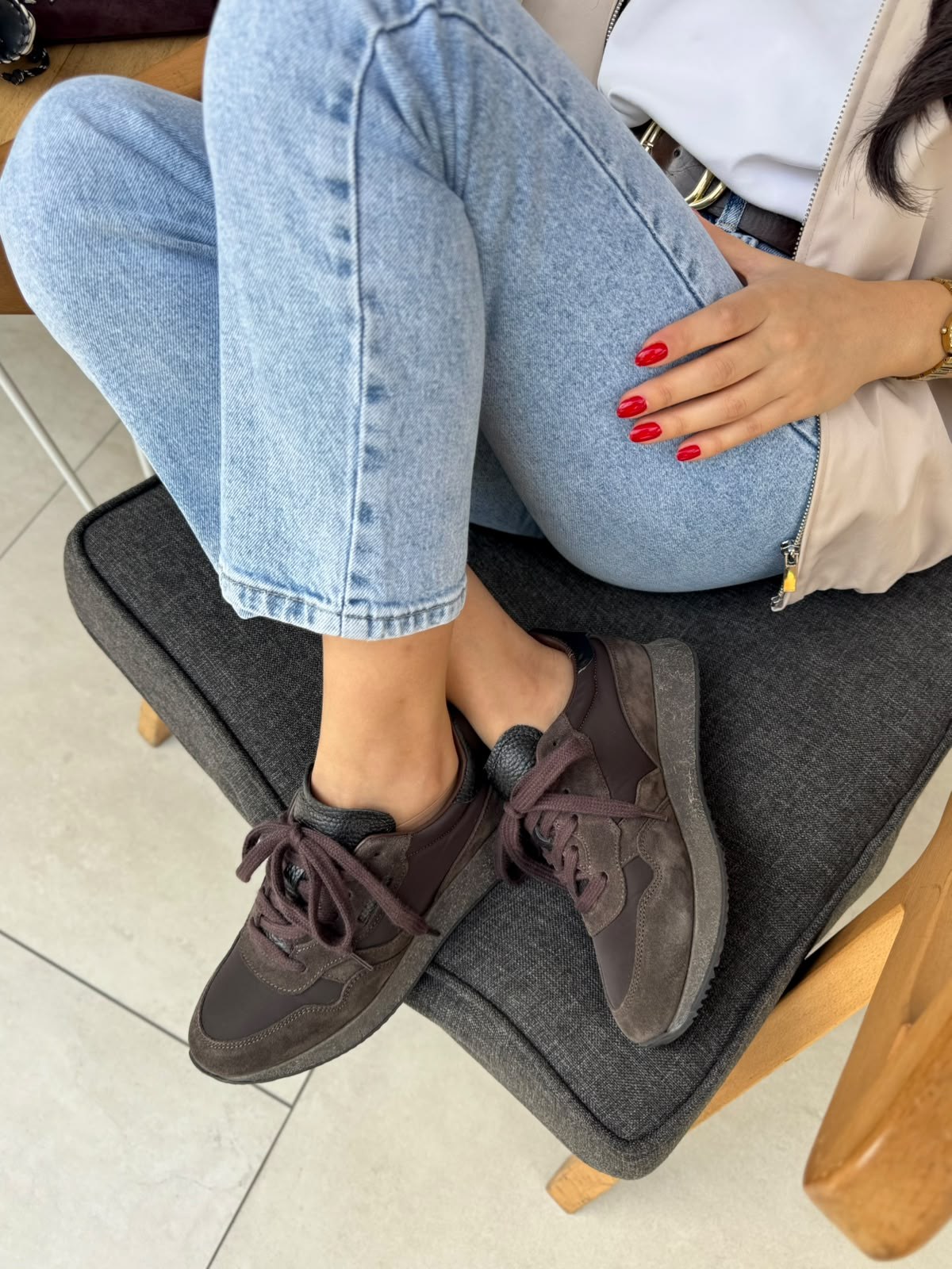 8144 KAHVERENGİ SÜET DERİ SNEAKER