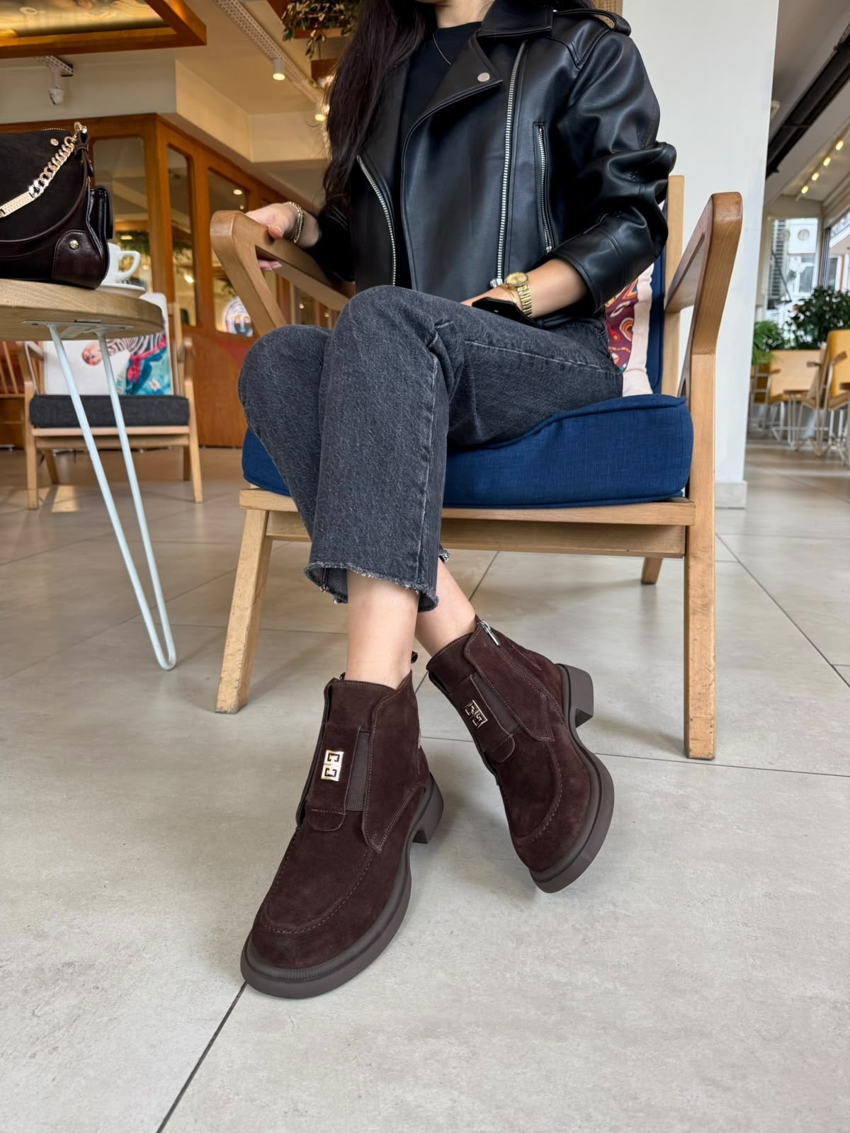 8156 KAHVERENGİ SÜET DERİ BİLEKBOY COMFORT BOT