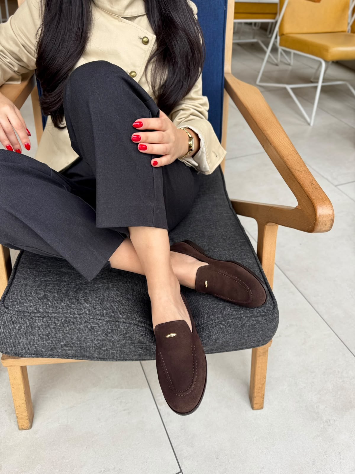 8188 KAHVE SÜET DERİ LOAFER AYAKKABI