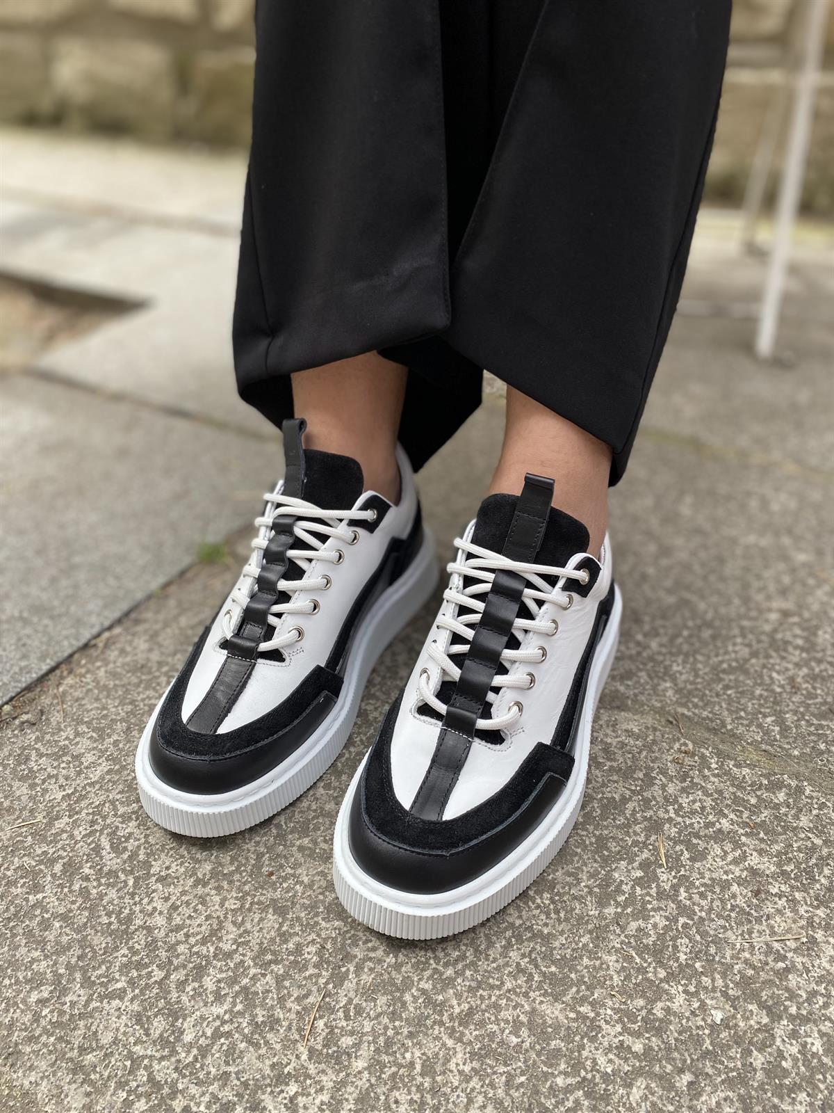 SİYAH HAKİKİ DERİ 5990 KADIN SNEAKER