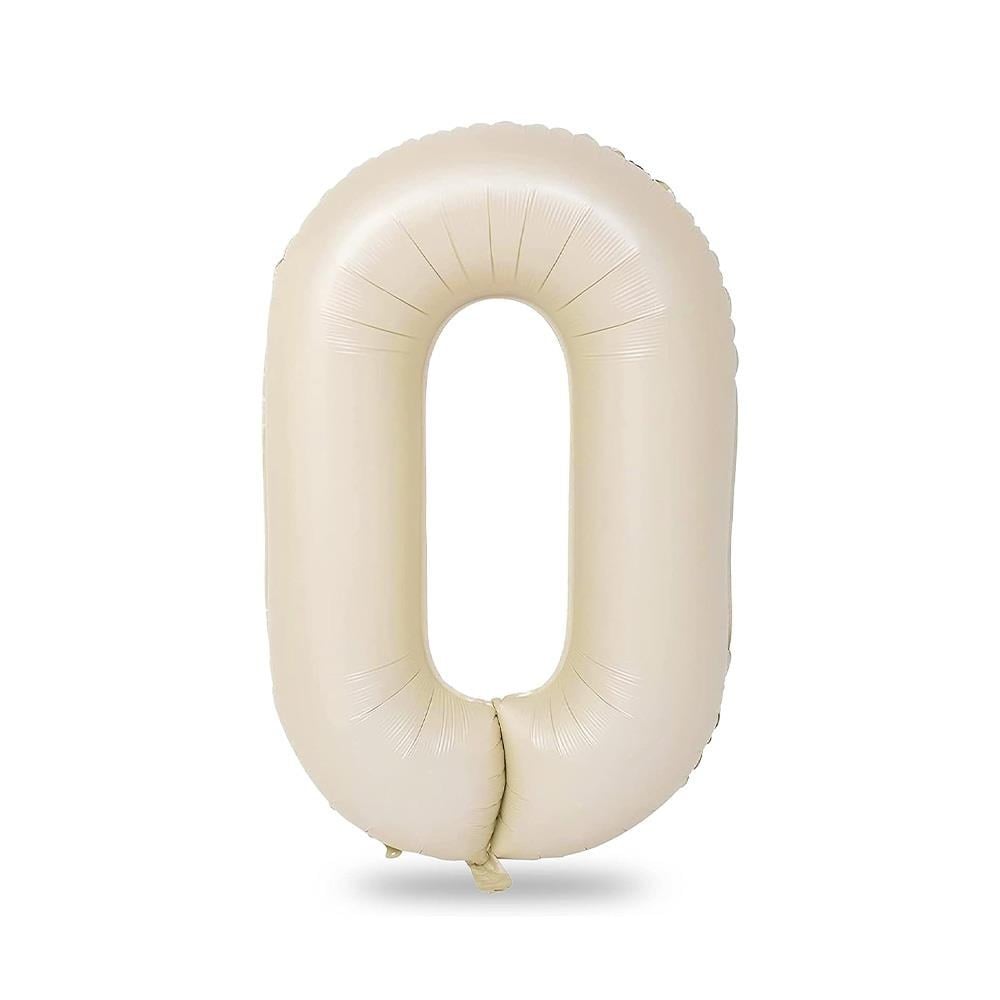 0 Rakam Krem Folyo Balon 34 inç 76-82 cm