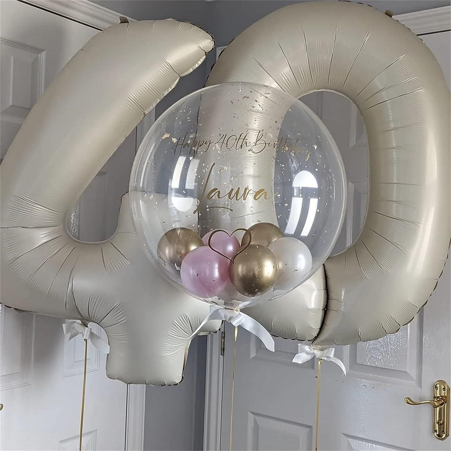 0 Rakam Krem Folyo Balon 34 inç 76-82 cm
