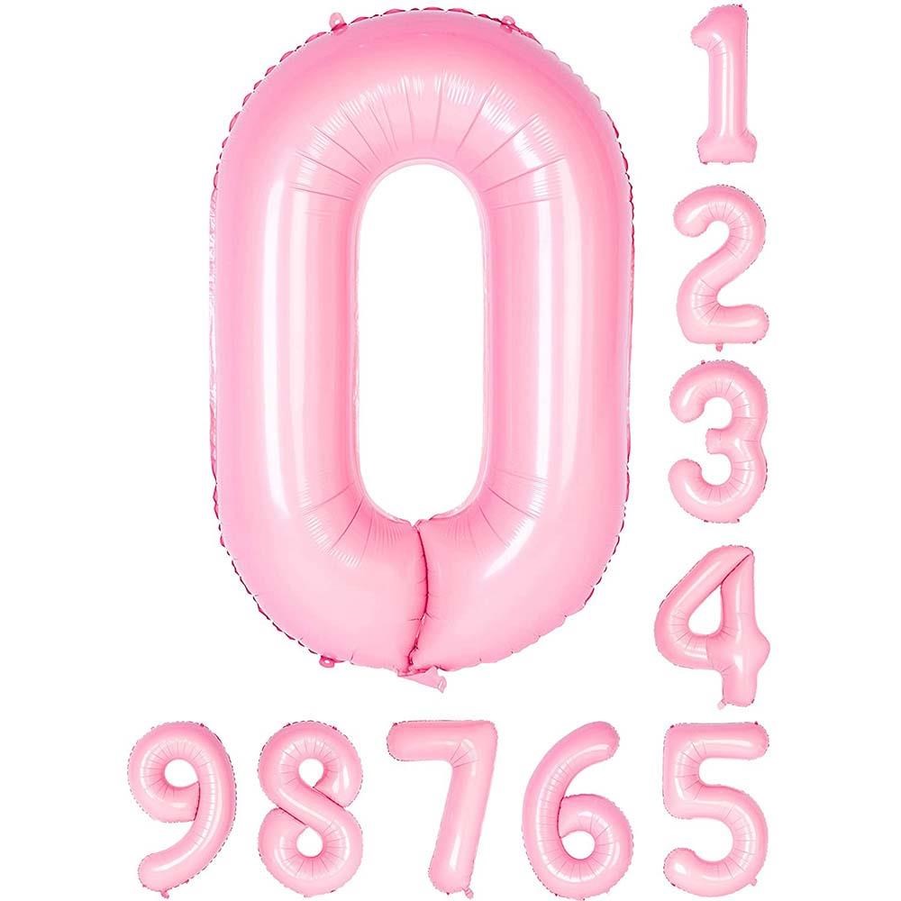 0 Sıfır Rakam Pembe Folyo Balon 34