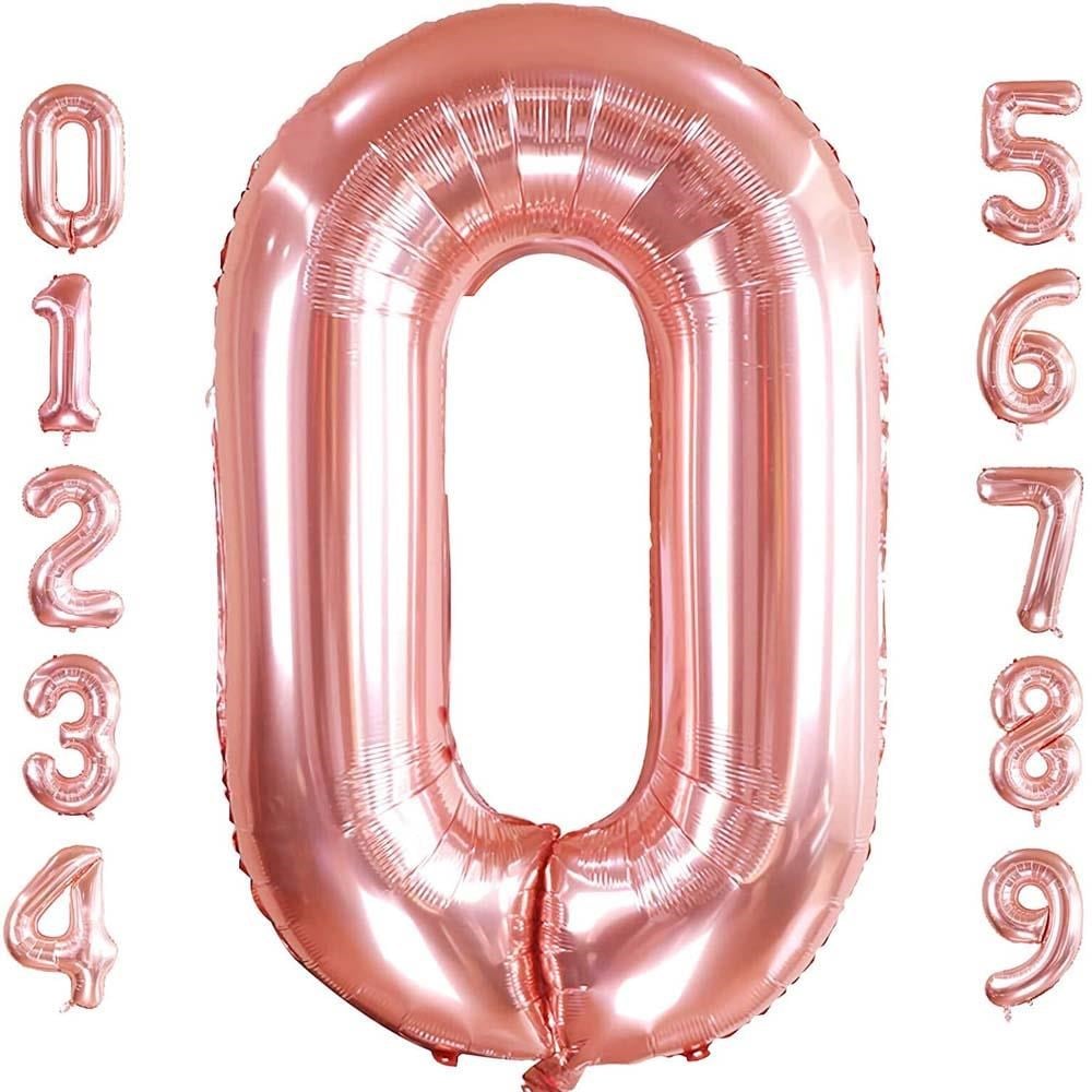 0 Sıfır Rakam Rose Gold Folyo Balon 32-34
