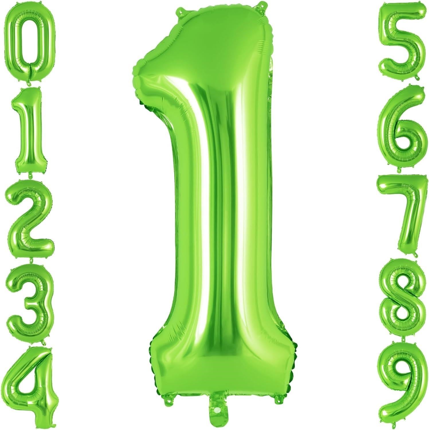 1 Rakam Açık Yeşil Folyo Balon 32-34