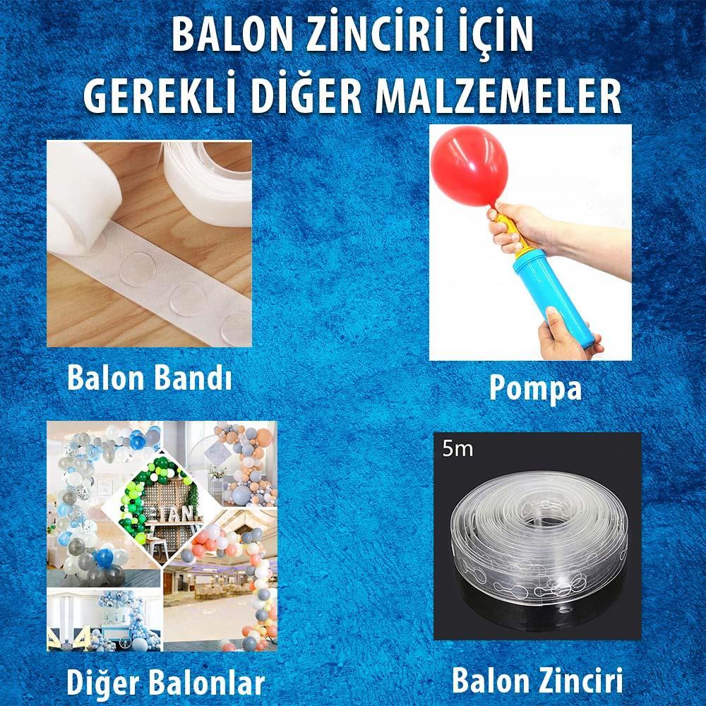 12 İnç Makaron Mavi Balon 10 Adet