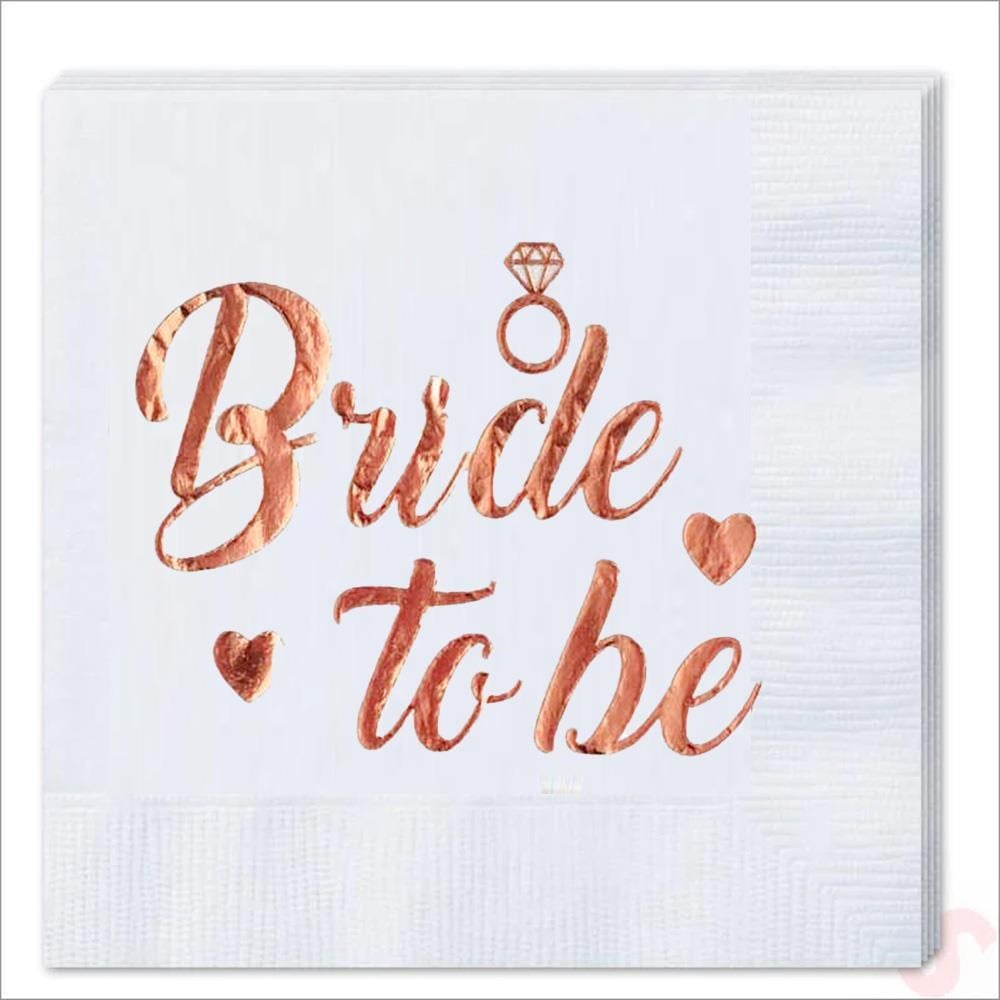 16 Adet Bride To Be Temalı Rose Gold Peçete