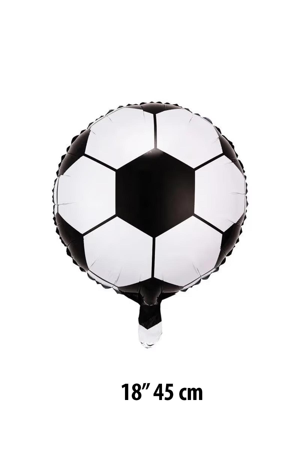 18 inç Siyah Beyaz Futbol Topu Folyo Balon-45 cm
