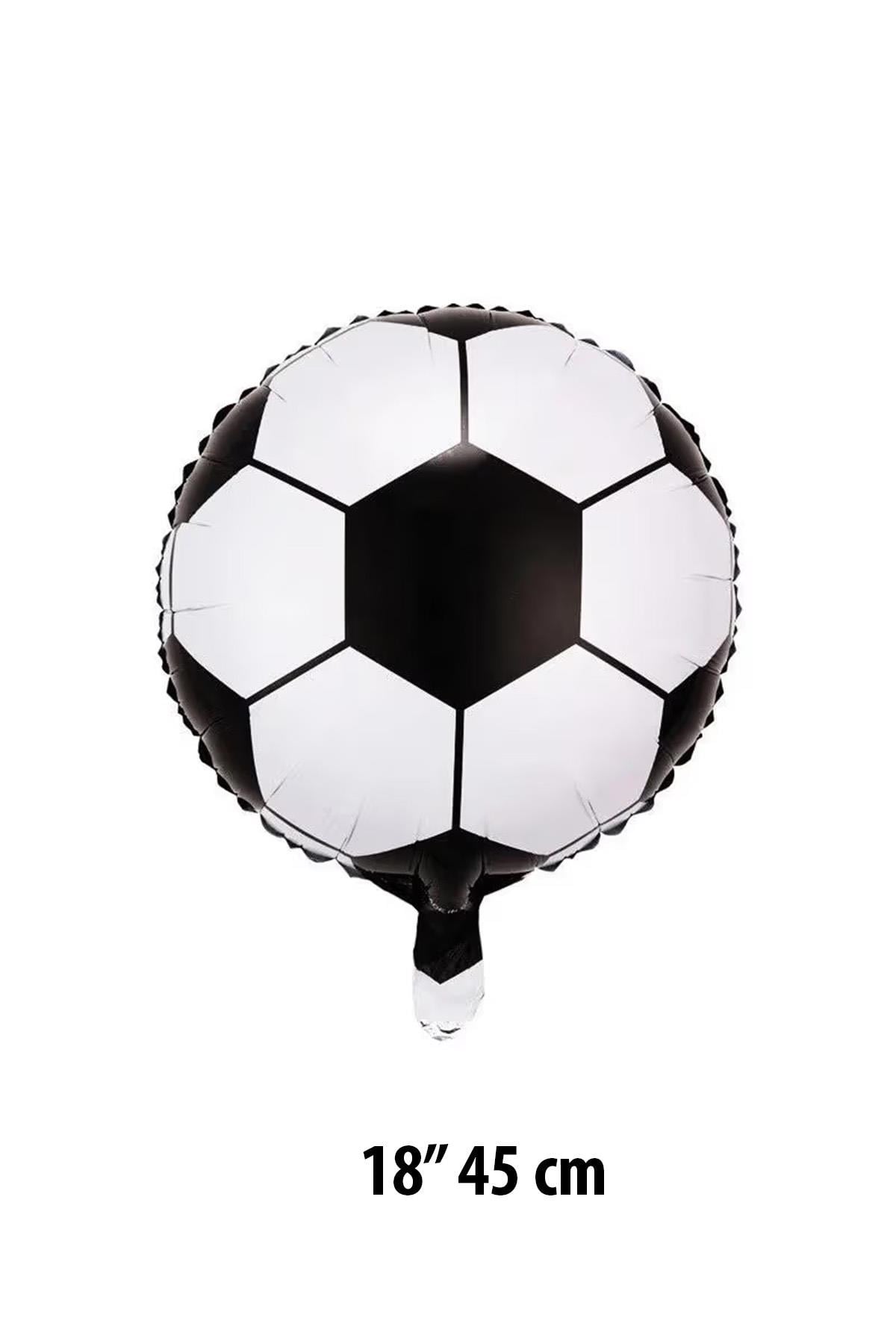 18 inç Siyah Beyaz Futbol Topu Folyo Balon-45 cm