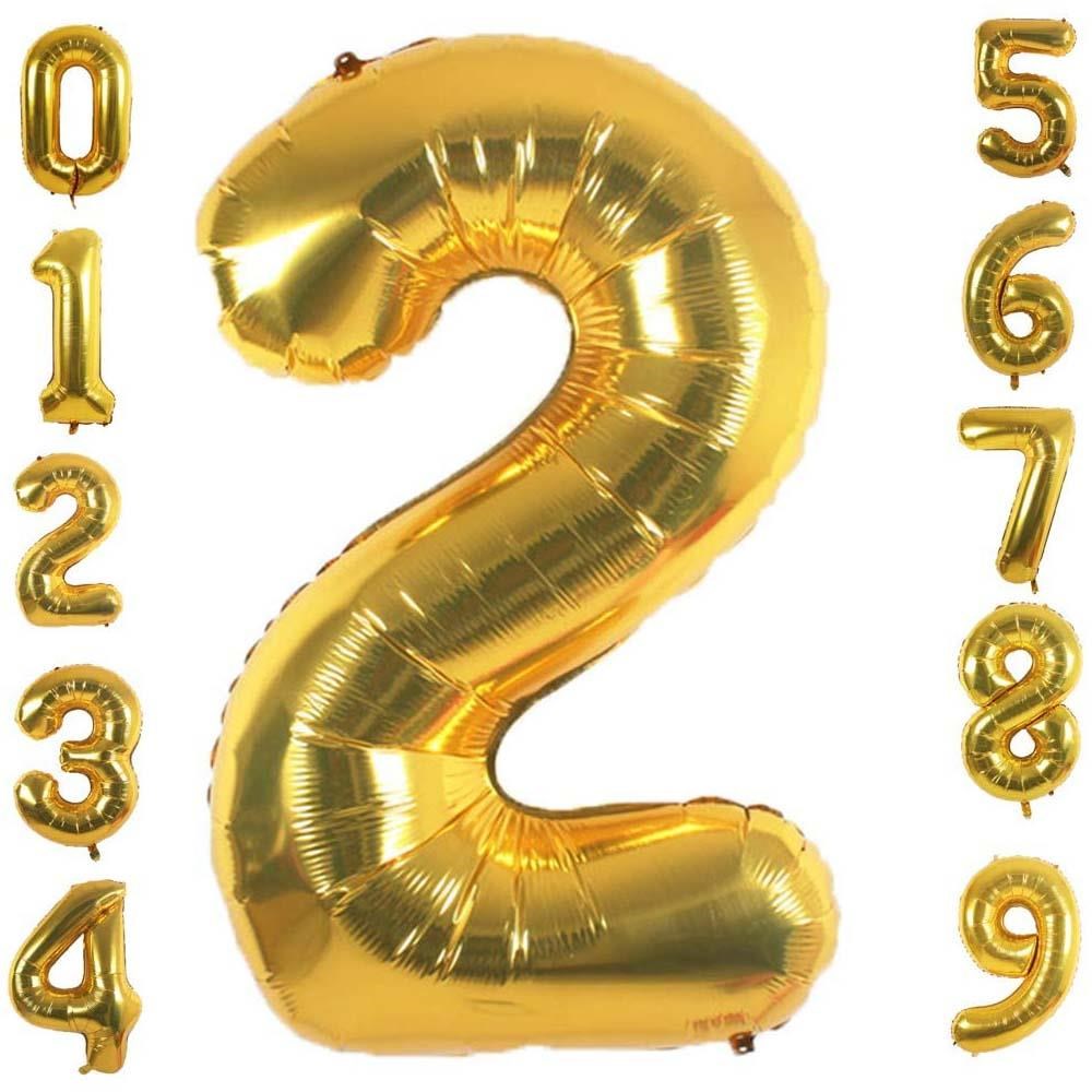 2 İki Rakam Gold Folyo Balon 32-34