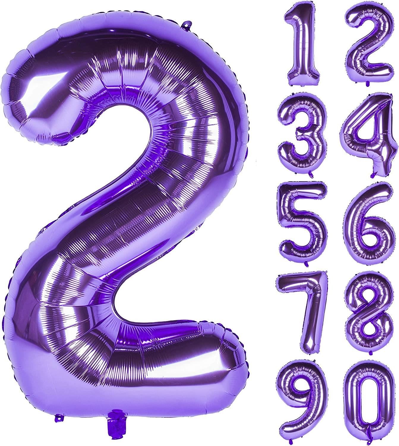 2 İki Rakam Mor Folyo Balon 32