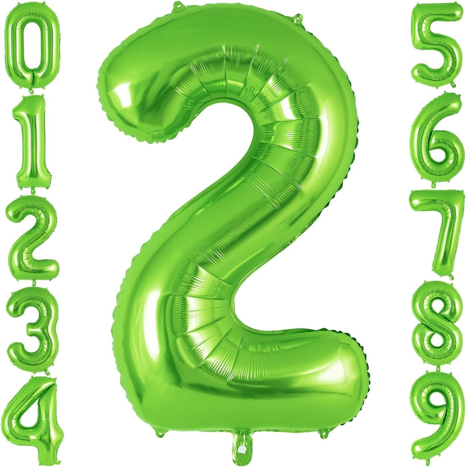 2 Rakam Açık Yeşil Folyo Balon 32-34