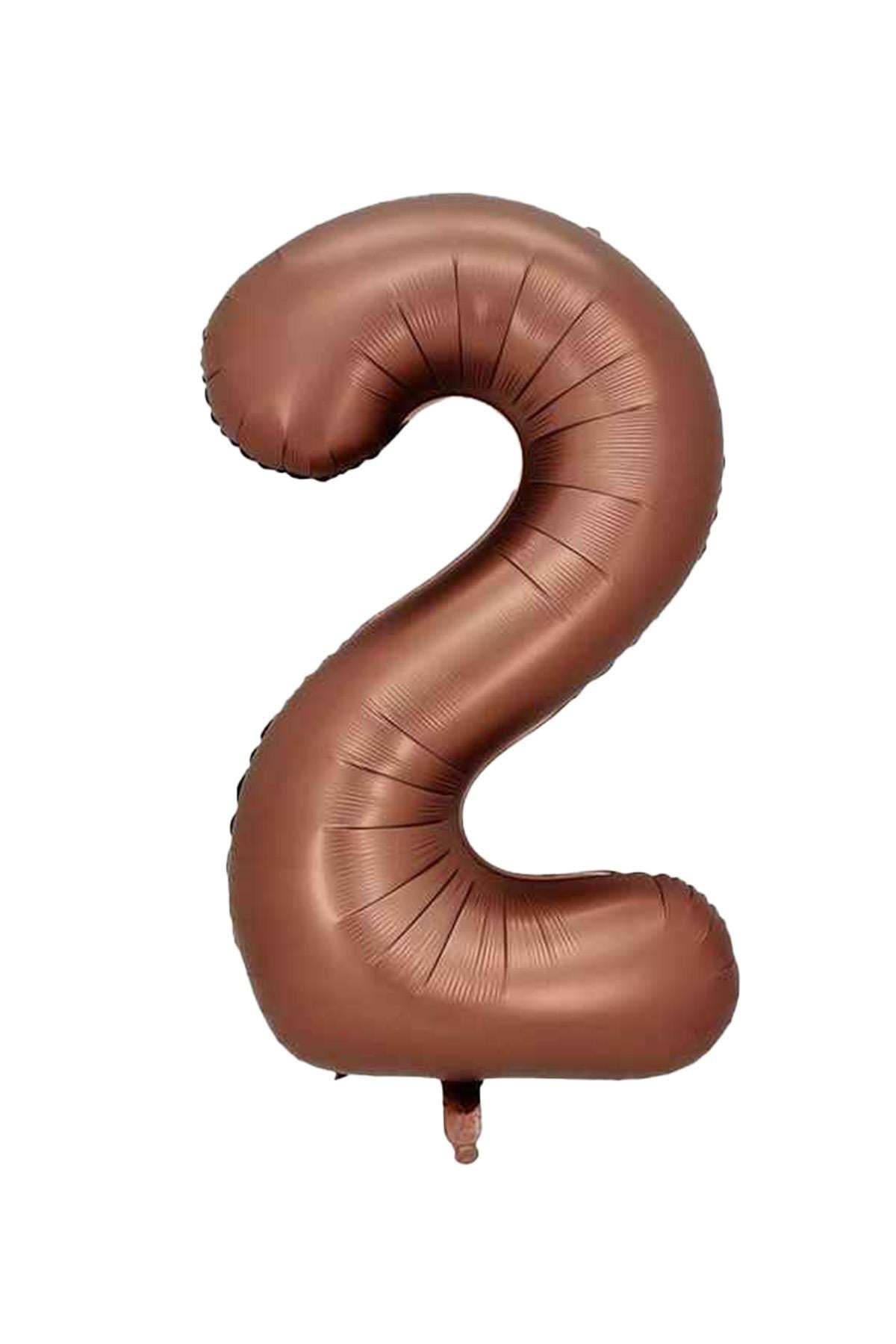 2 Rakam Karamel Folyo Balon 34 inç 76-82 cm