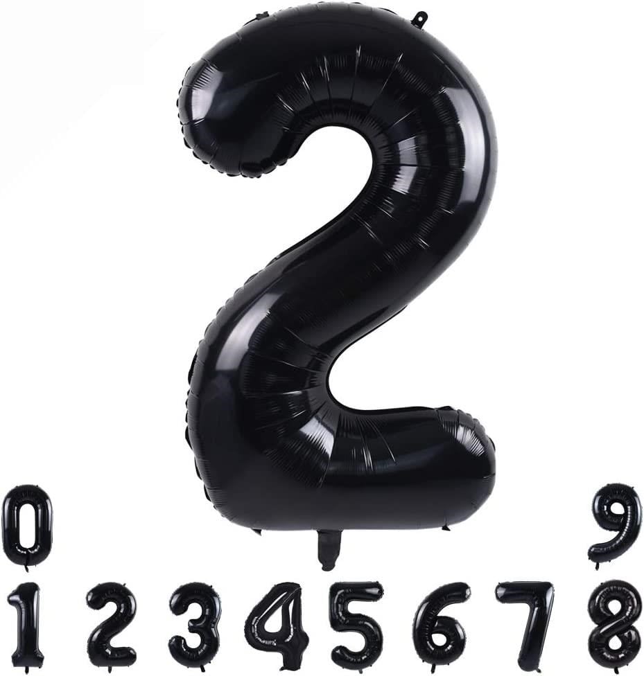 2 Siyah Rakam Folyo Balon 34