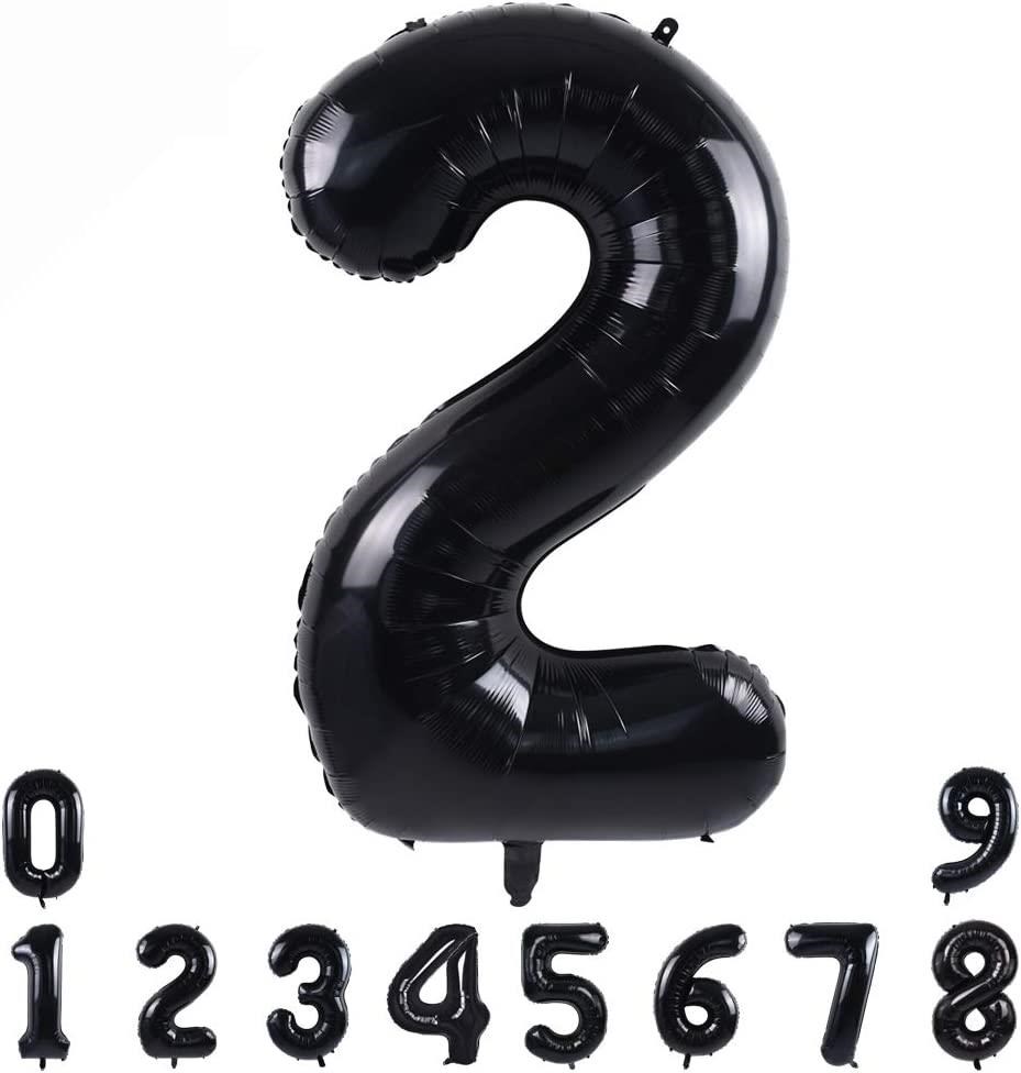 2 Siyah Rakam Folyo Balon 34