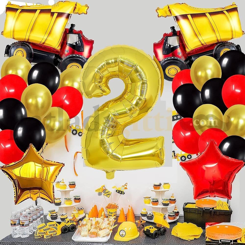 2 Yaş İnşaat Temalı Doğum Günü Parti Kutlama Seti