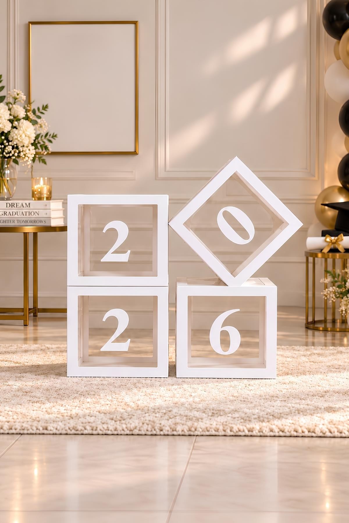 2026 Yazılı Beyaz Asetatlı Kutu Seti 