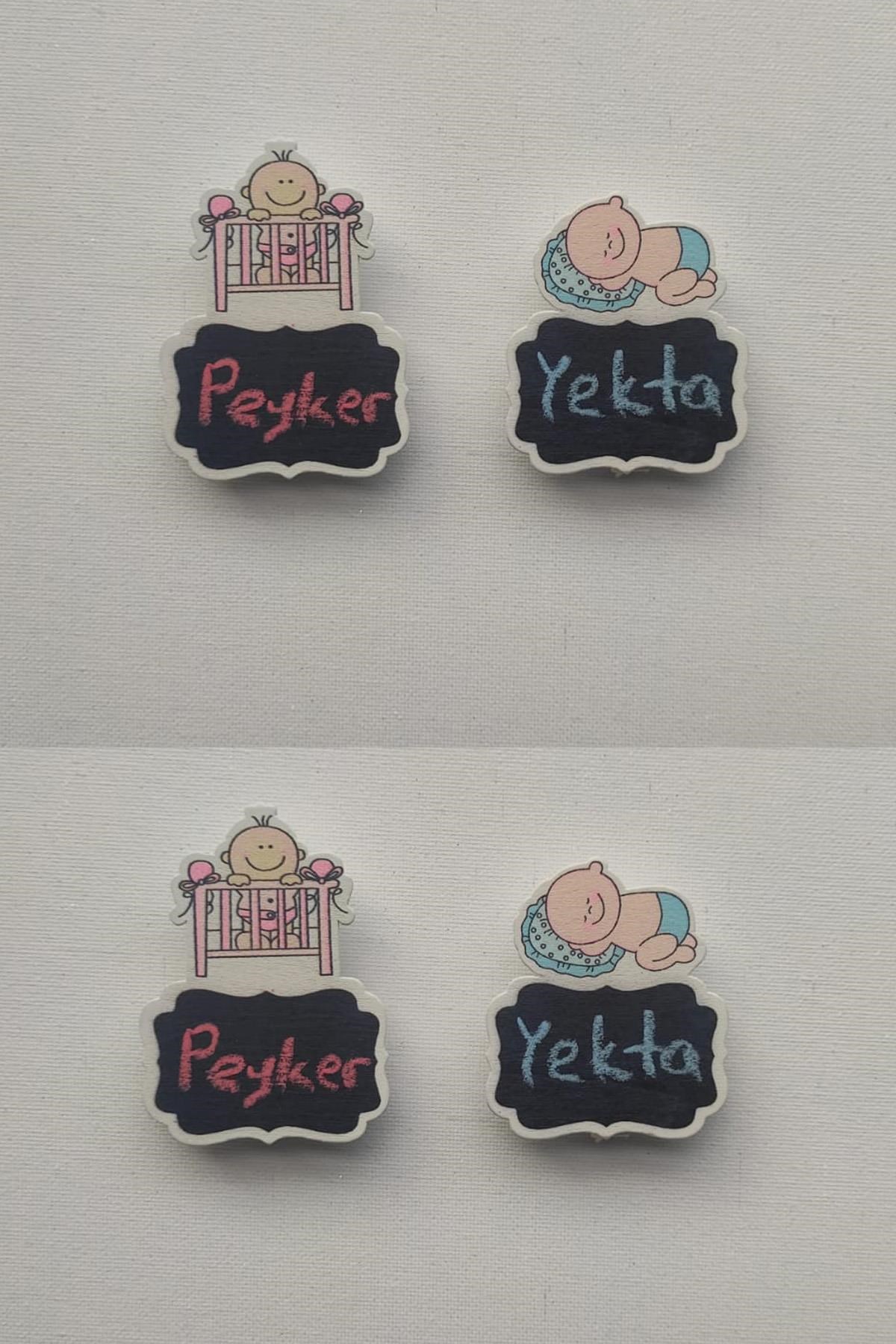 4 Adet 7 Cm Pembe Kız Bebek Süs Mandalı 