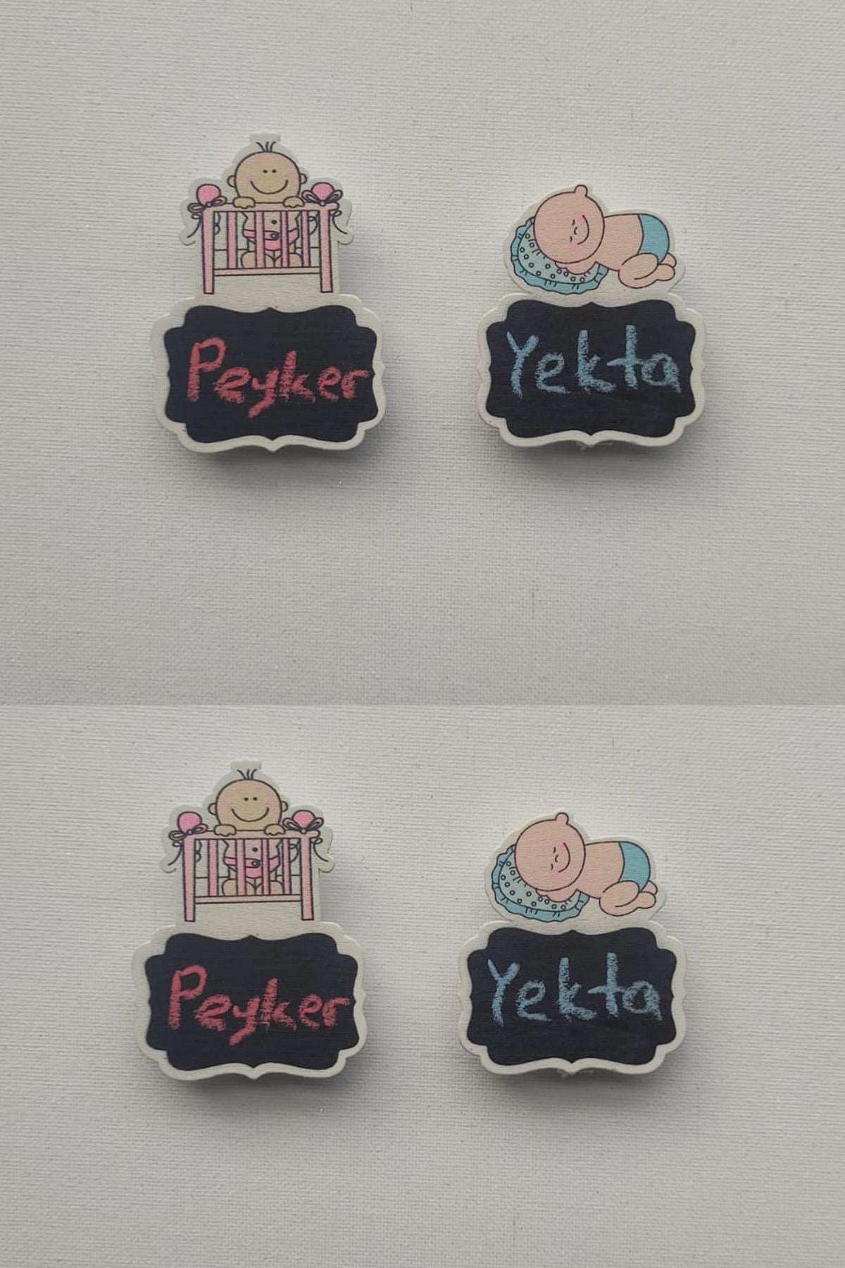 4 Adet 7 Cm Pembe Kız Bebek Süs Mandalı 