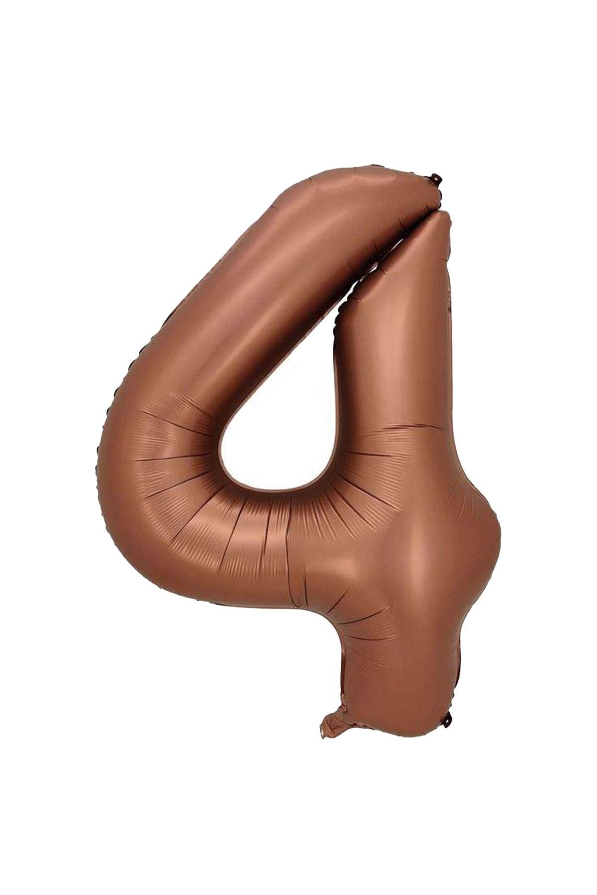 4 Rakam Karamel Folyo Balon 34 inç 76-82 cm