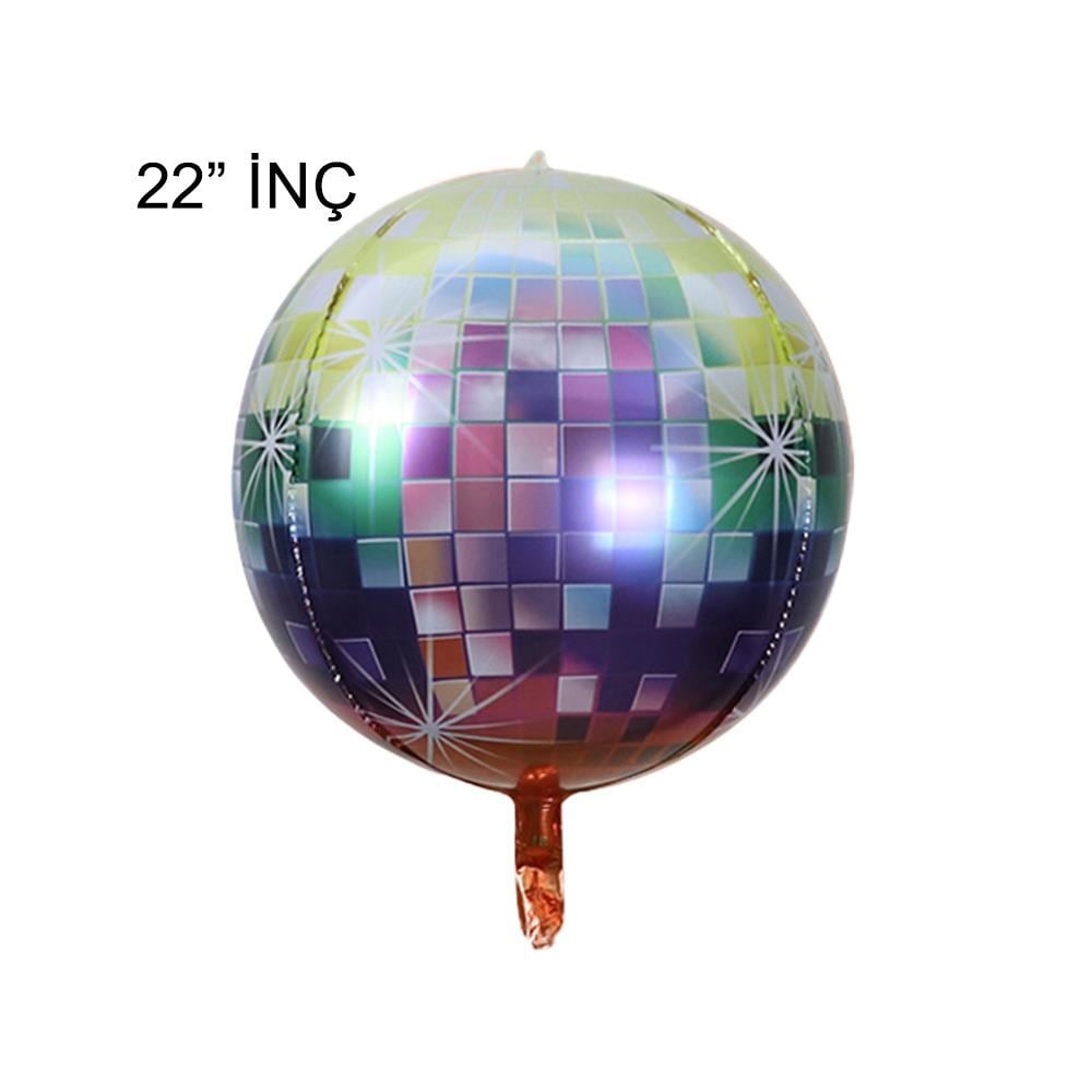 4D Büyük Boy Çok Renkli Küre Folyo Balon  22