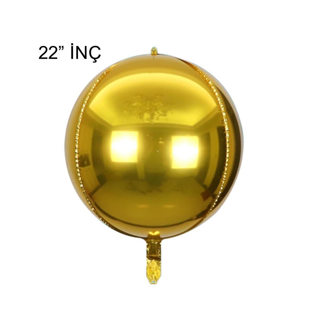 4D Büyük Boy Gold Küre Folyo Balon  22