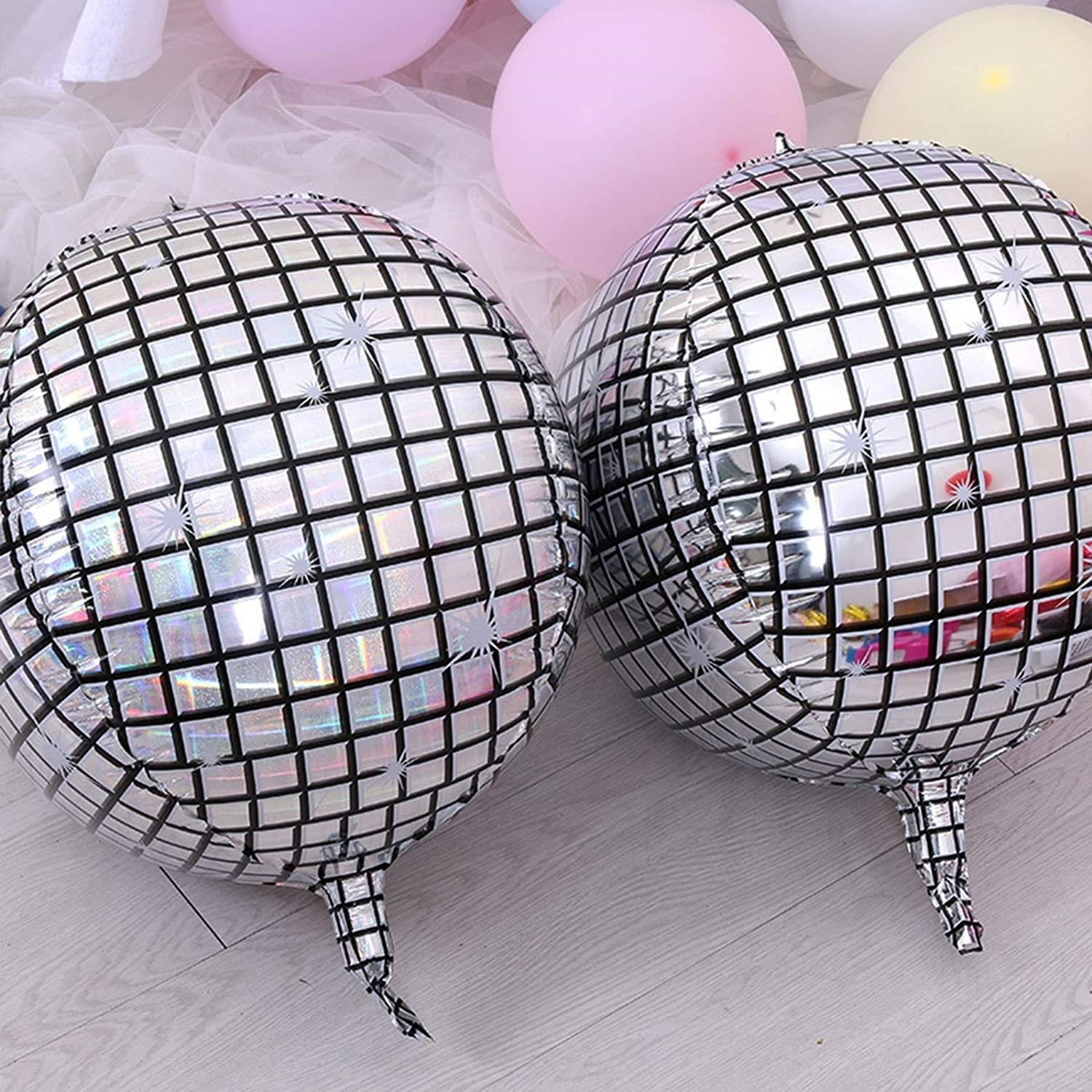 4D Büyük Boy Gümüş Disko Küre Folyo Balon  22