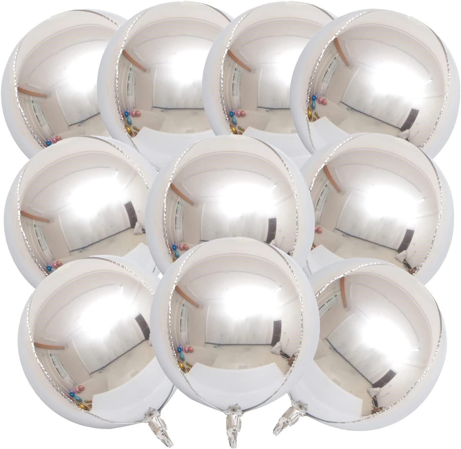 4D Büyük Boy Gümüş Küre Folyo Balon  22