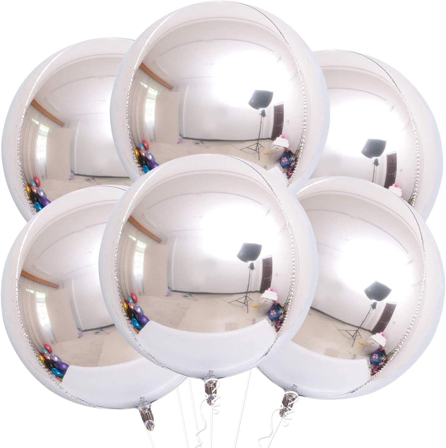 4D Büyük Boy Gümüş Küre Folyo Balon  22