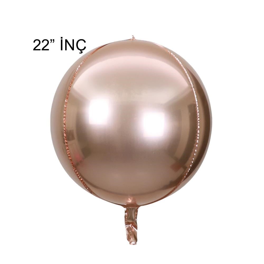4D Büyük Boy Rose Gold Küre Folyo Balon  22