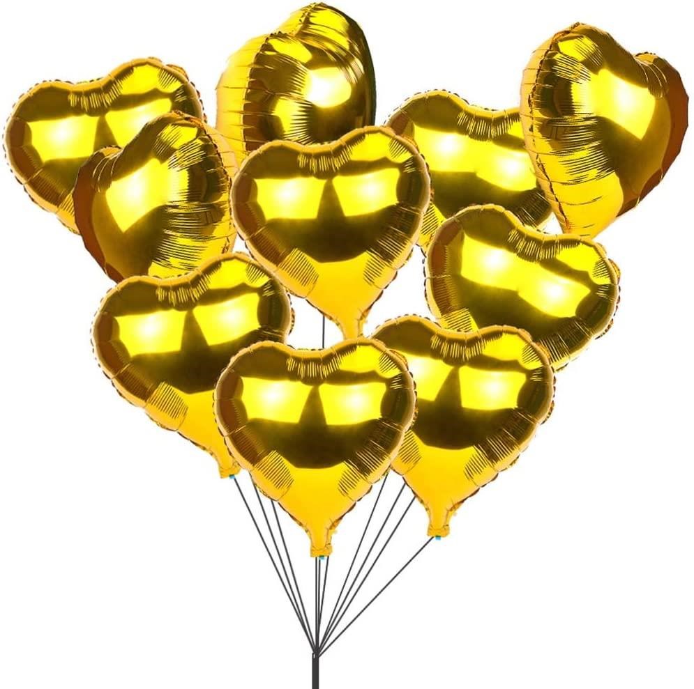 5 Li Gold Kalp Folyo Balon 15 Inç - 38 Cm 