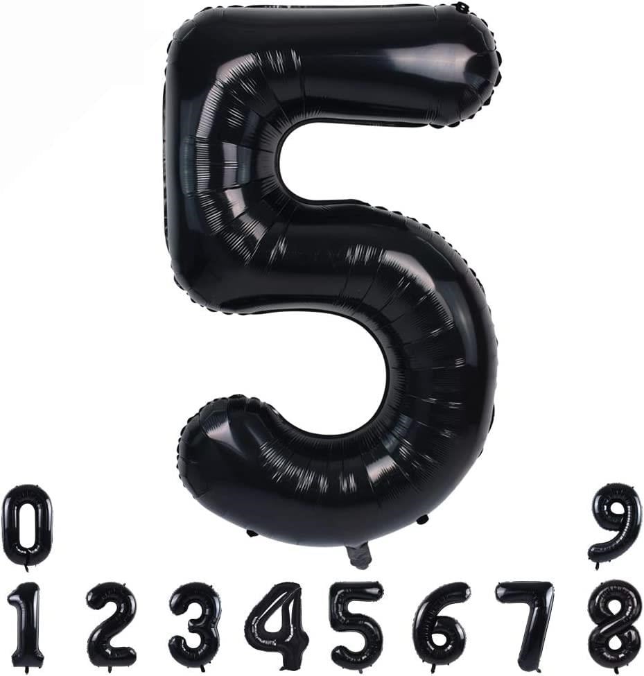 5 Siyah Rakam Folyo Balon 34