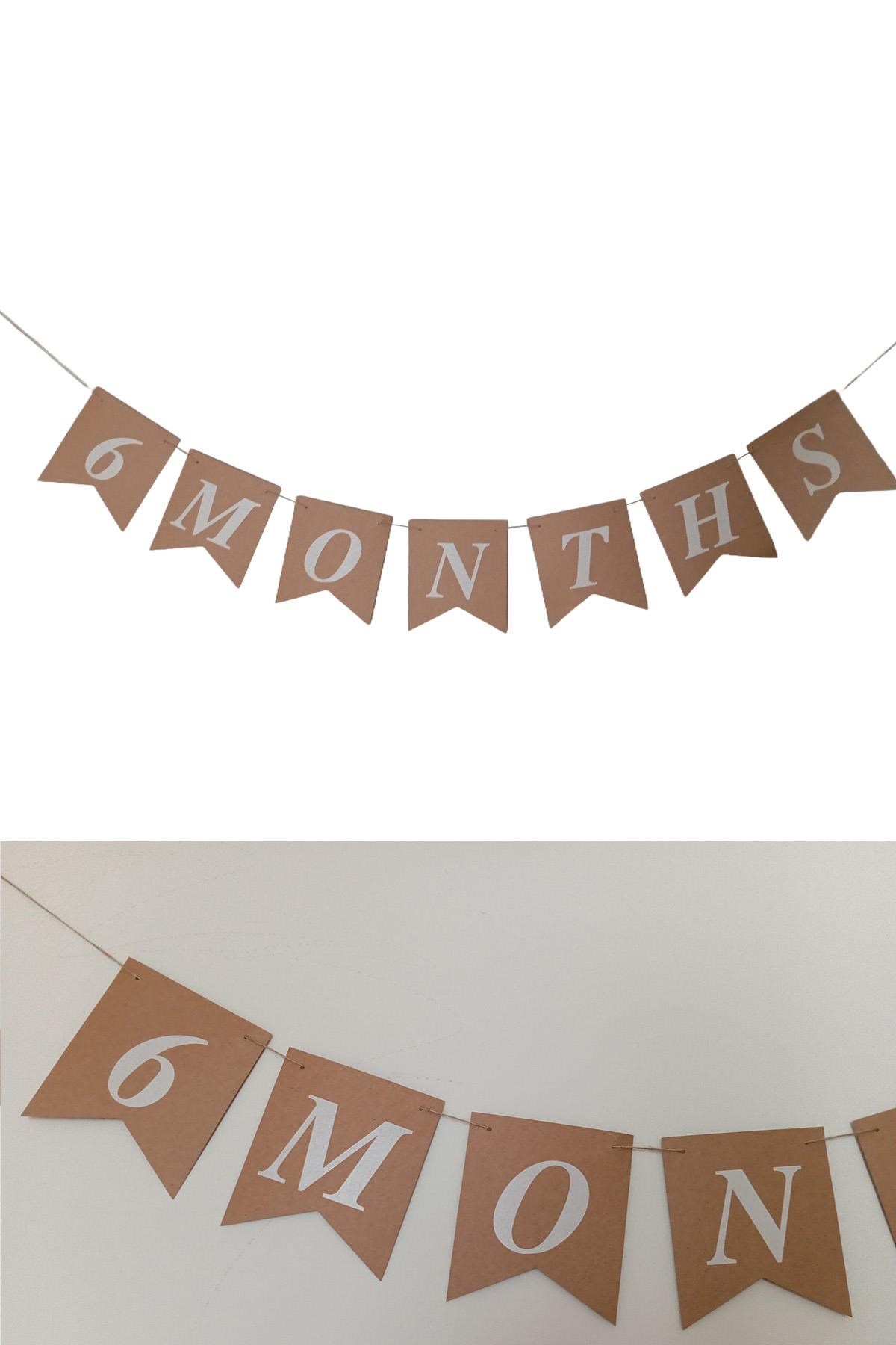 6 Months Yarım Yaş Retro Banner Süs 105 Cm x 17 Cm 