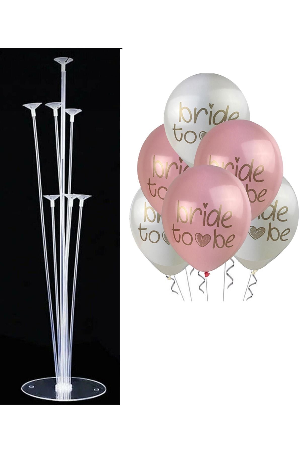 7'li Balon Standı ve 10 Adet Bride To Be Temalı Balon Set