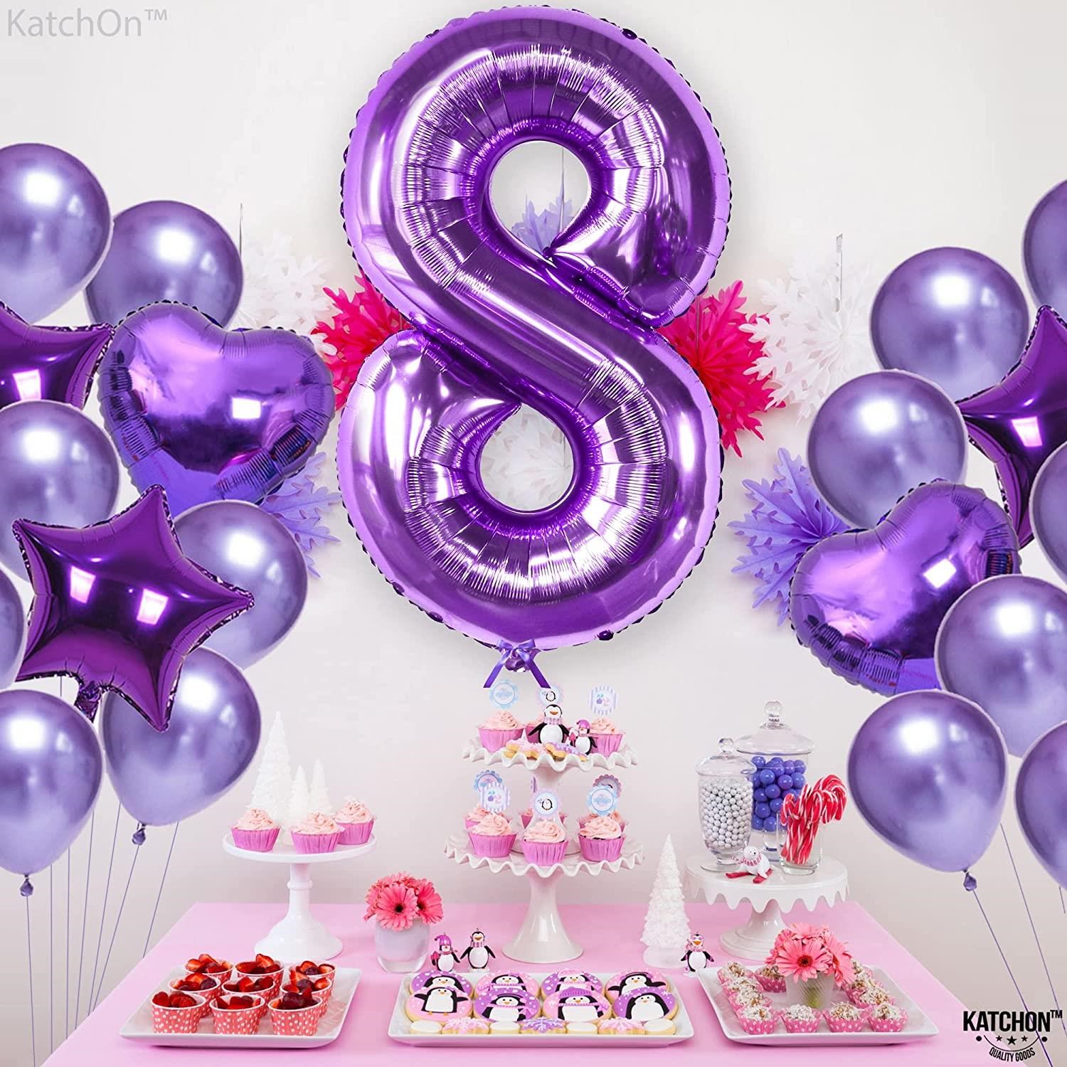 8 Sekiz Rakam Mor Folyo Balon 32