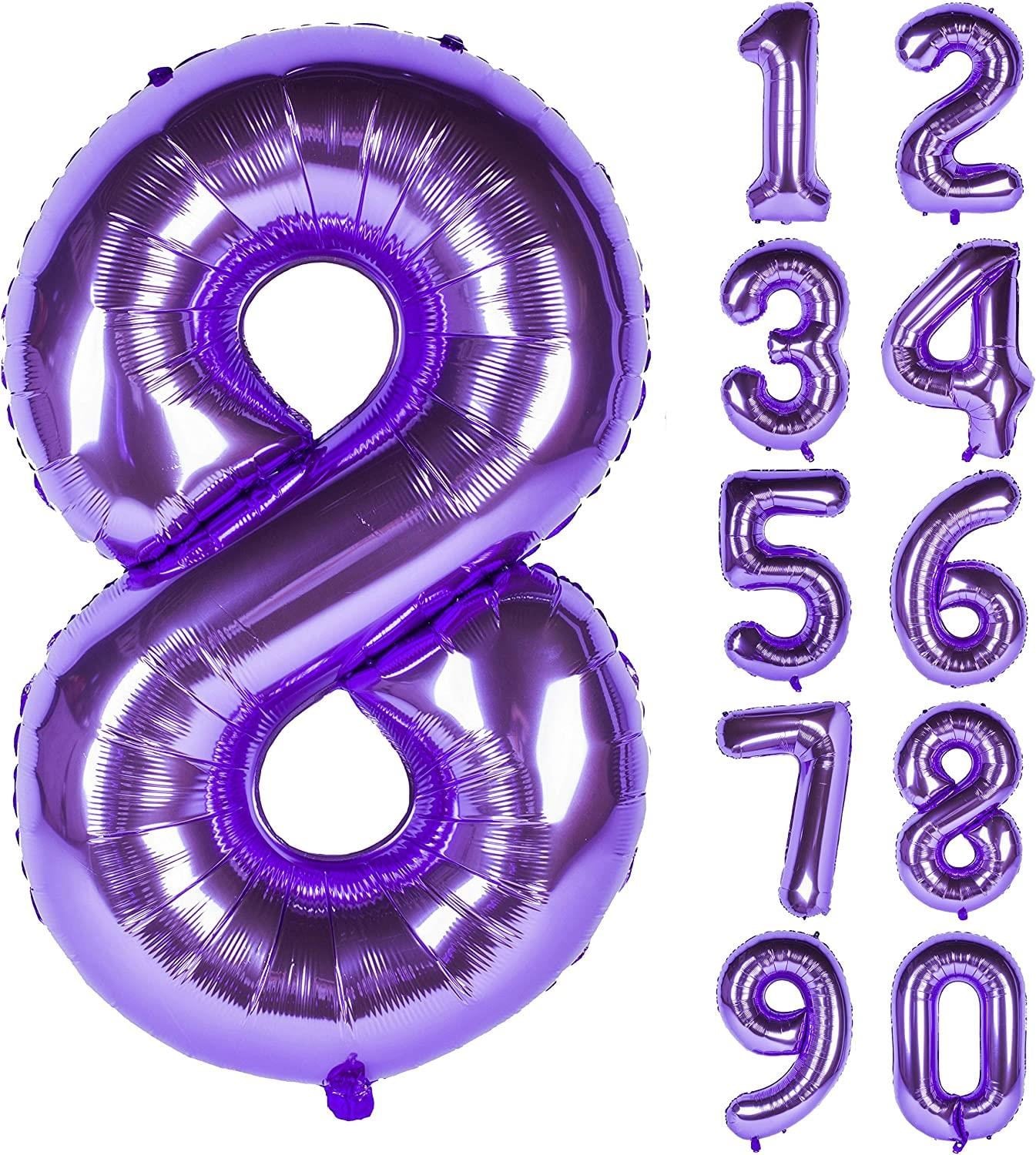 8 Sekiz Rakam Mor Folyo Balon 32