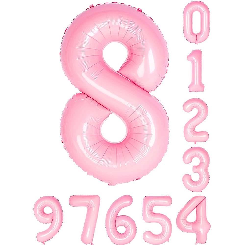 8 Sekiz Rakam Pembe Folyo Balon 34
