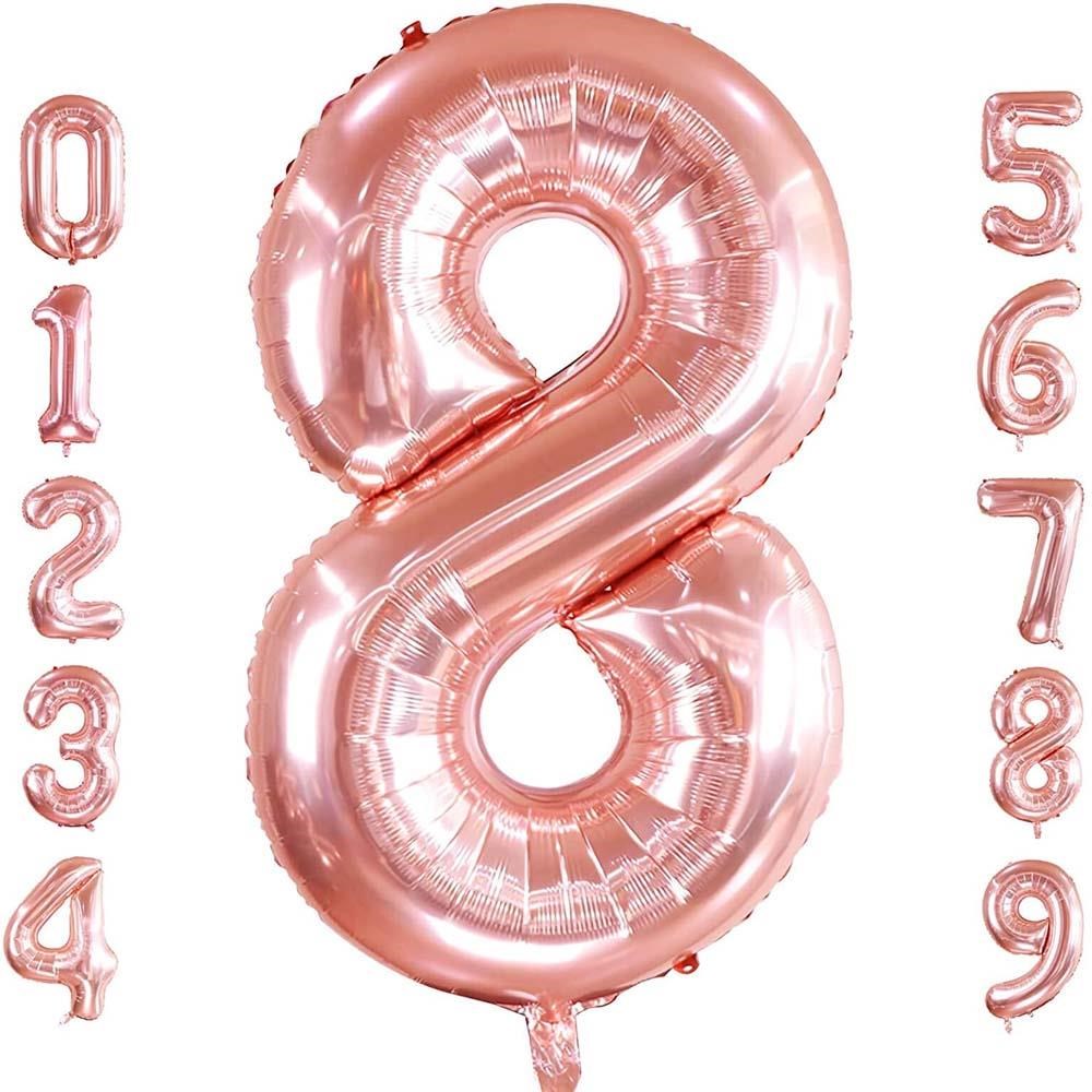 8 Sekiz Rakam Rose Gold Folyo Balon 32-34