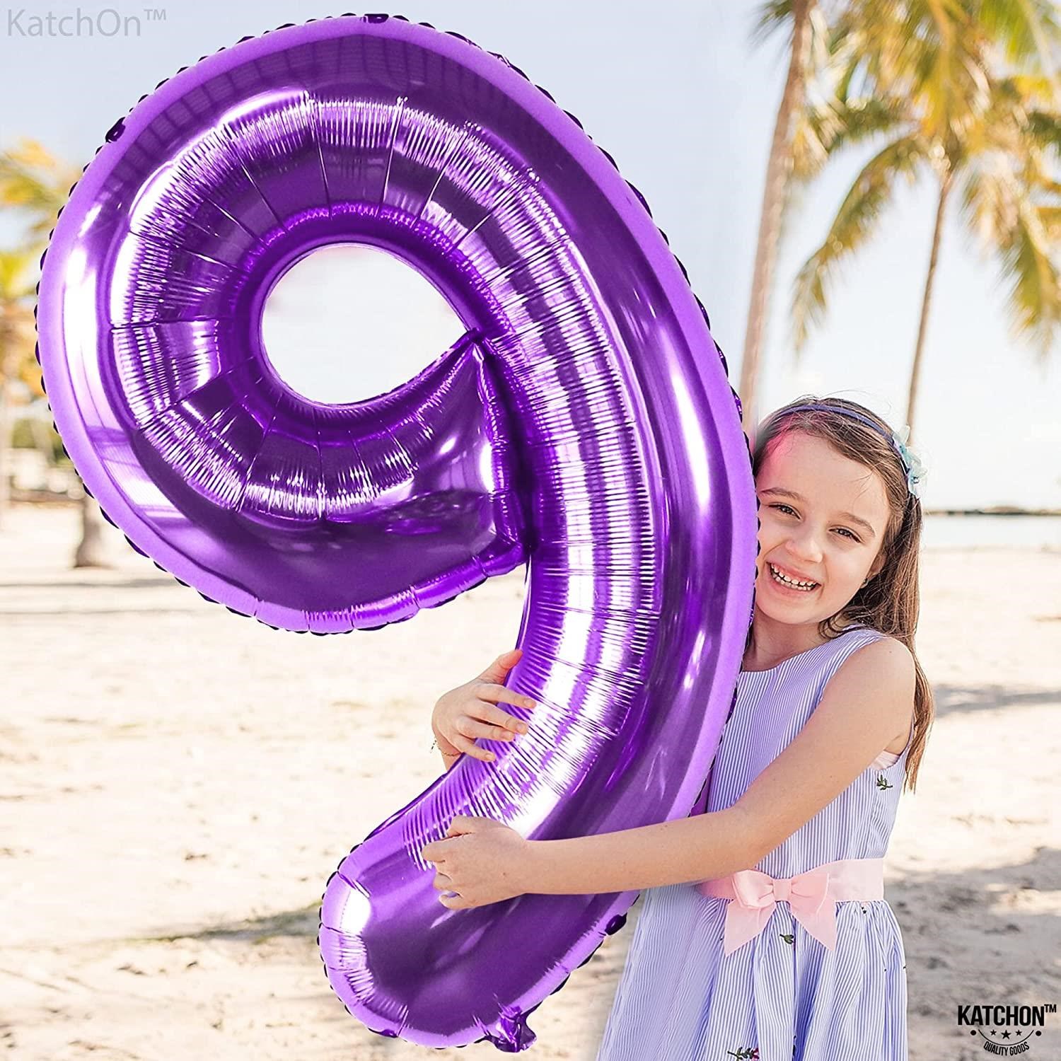 9 Dokuz Rakam Mor Folyo Balon 32