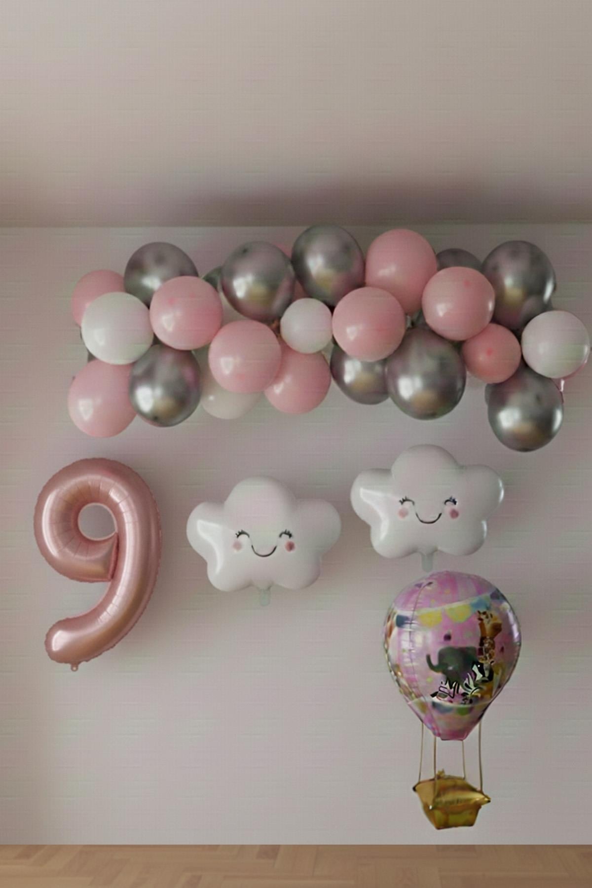 9 Yaş Pembe Bulut Perisi Doğum Günü Konsept Seti
