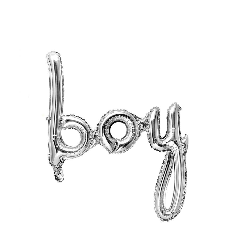 Boy Gümüş Folyo Balon - Bebek Çocuk Parti Kutlama Seti 