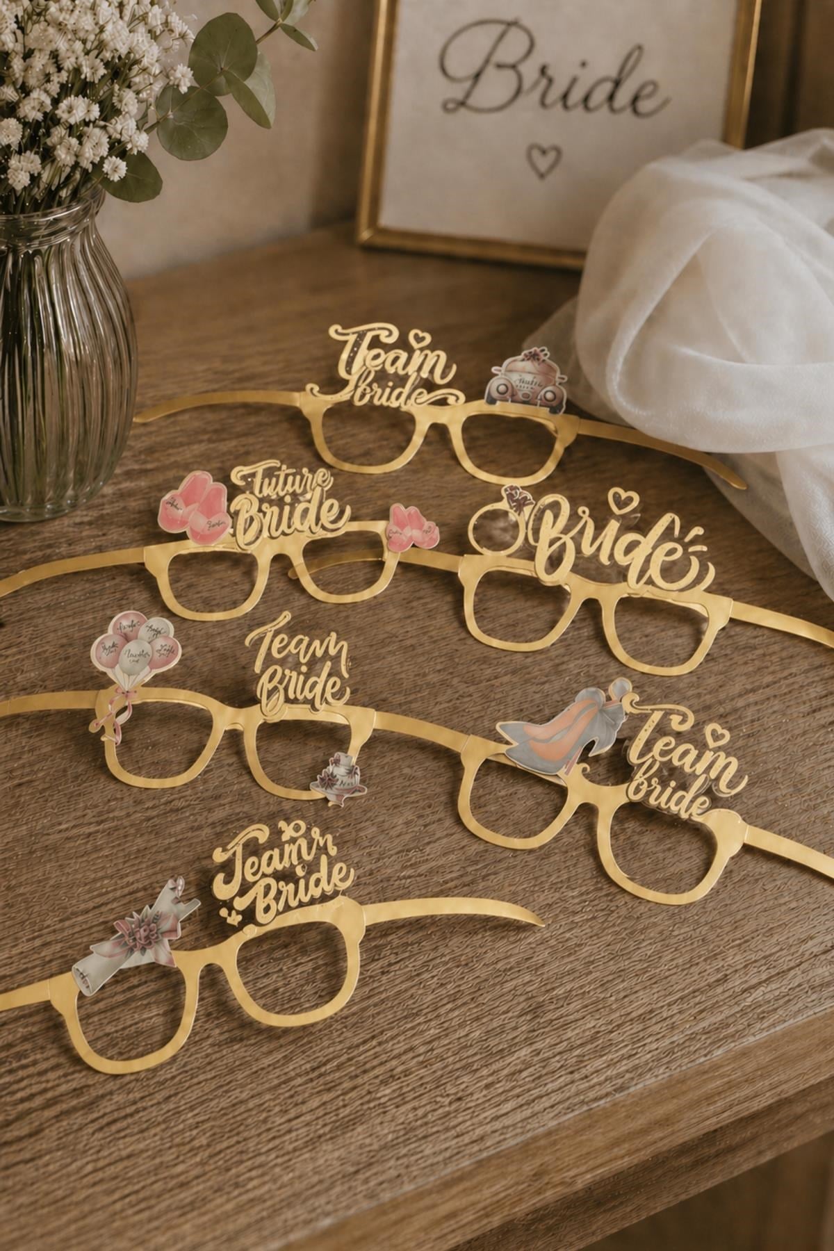 Bride Team Altın Parti Gözlüğü Seti (6’lı)