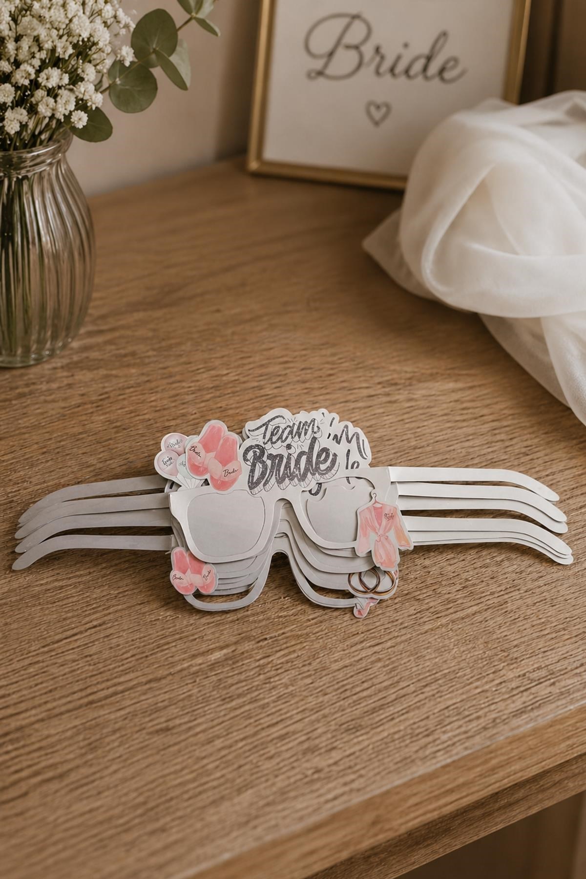 Bride Team Gümüş Parti Gözlüğü Seti (6’lı)