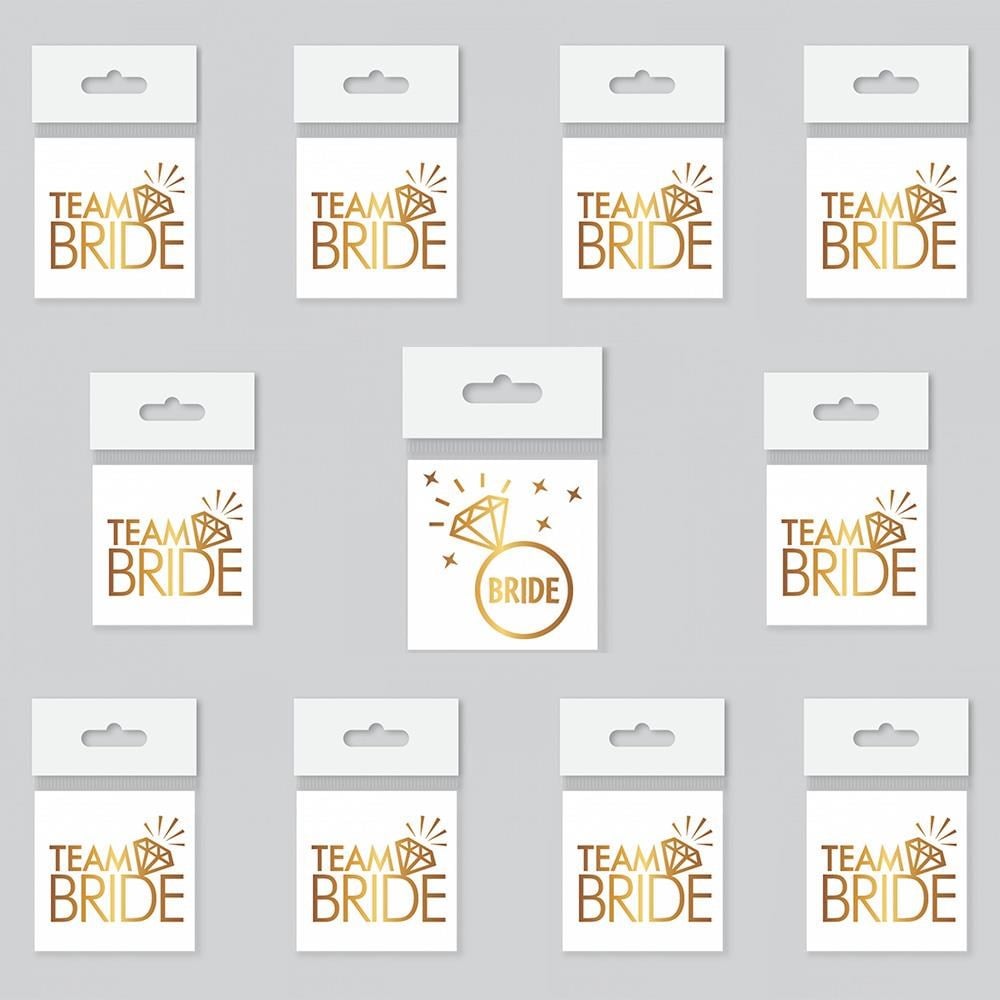 Bride To Be 1 Bride 10 Team Bride Gold Renkli Geçici Dövme Model 2