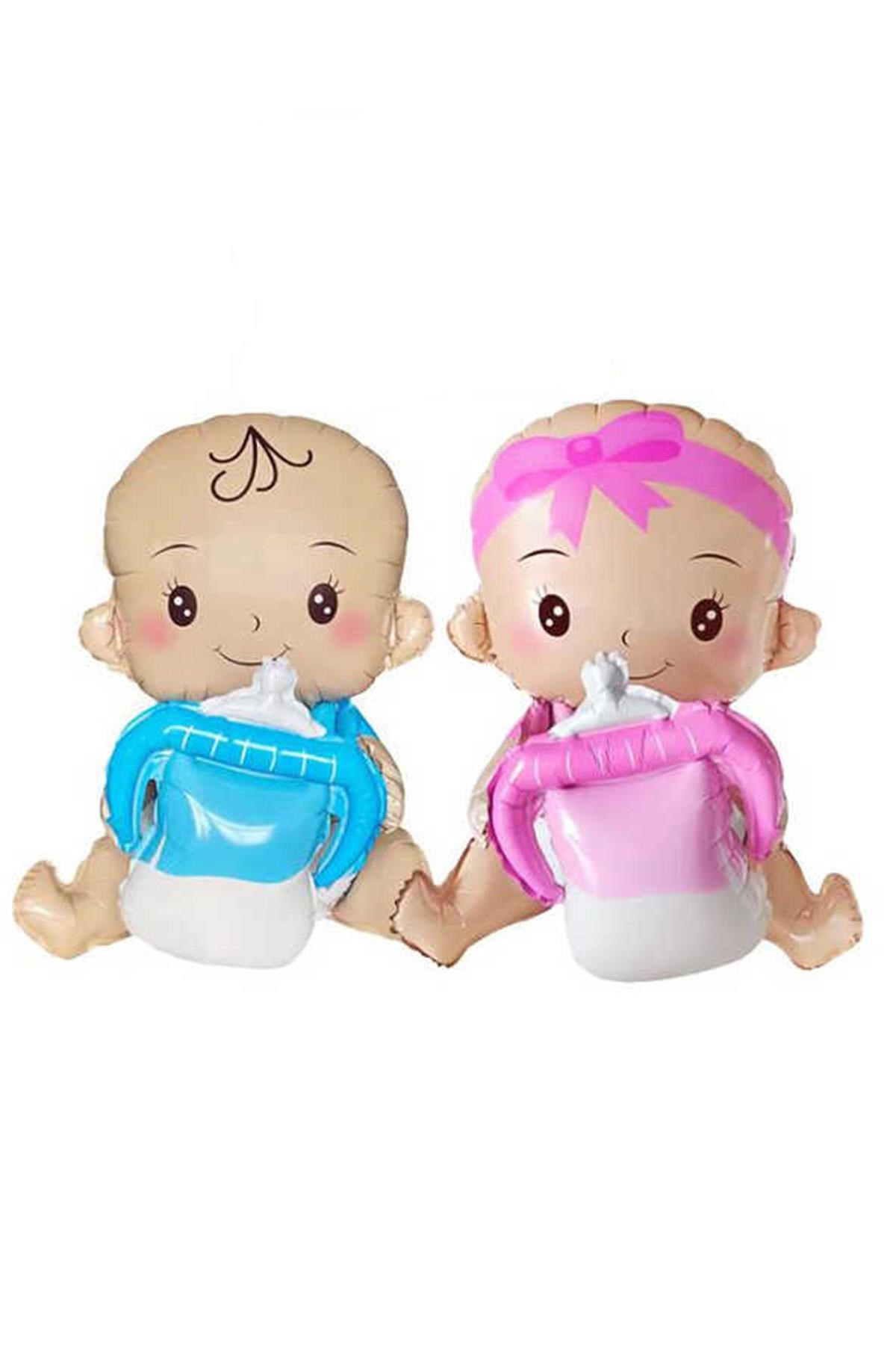 Cinsiyet Belirleme Partisi Kız Mı Erkek Mi Boy Or Girl Mavi Pembe Biberonlu Bebek Balon