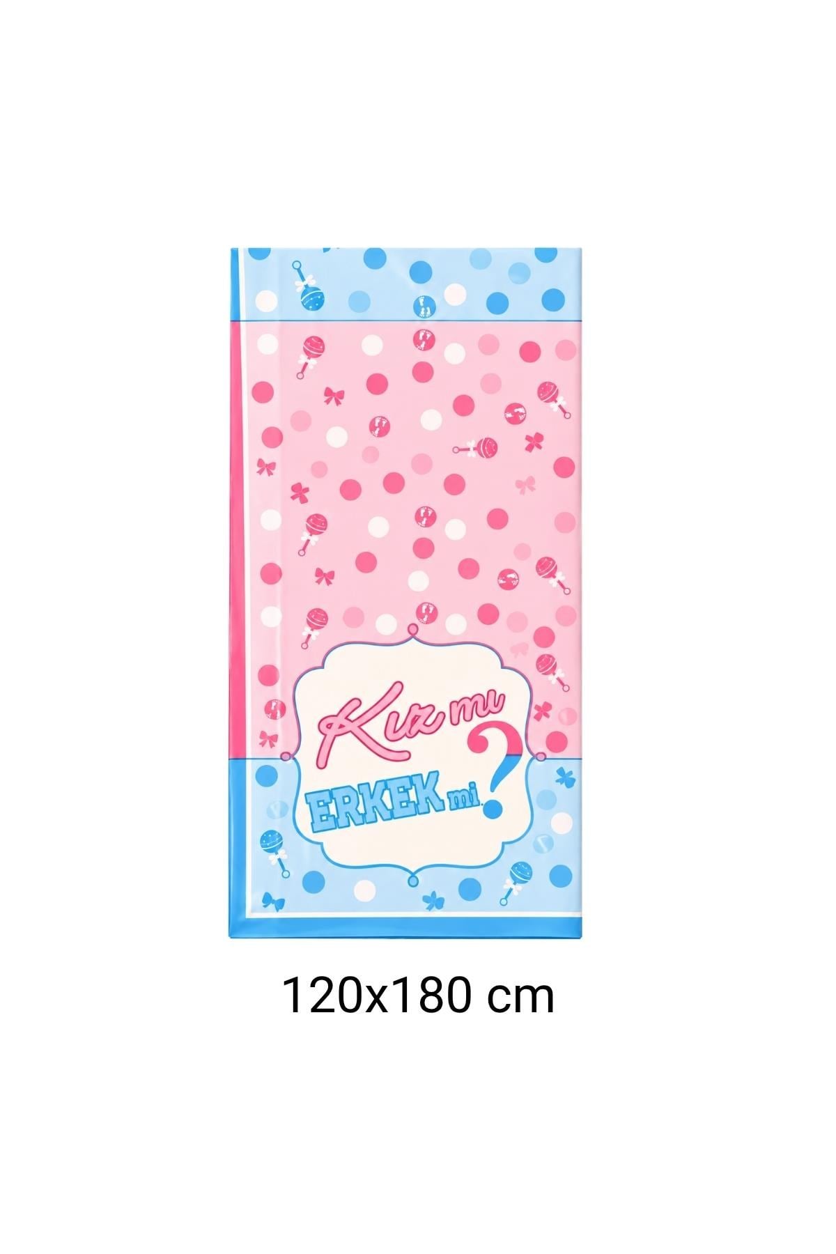 Cinsiyet Partisi Kız Mı Erkek Mi Masa Örtüsü 120x180 
