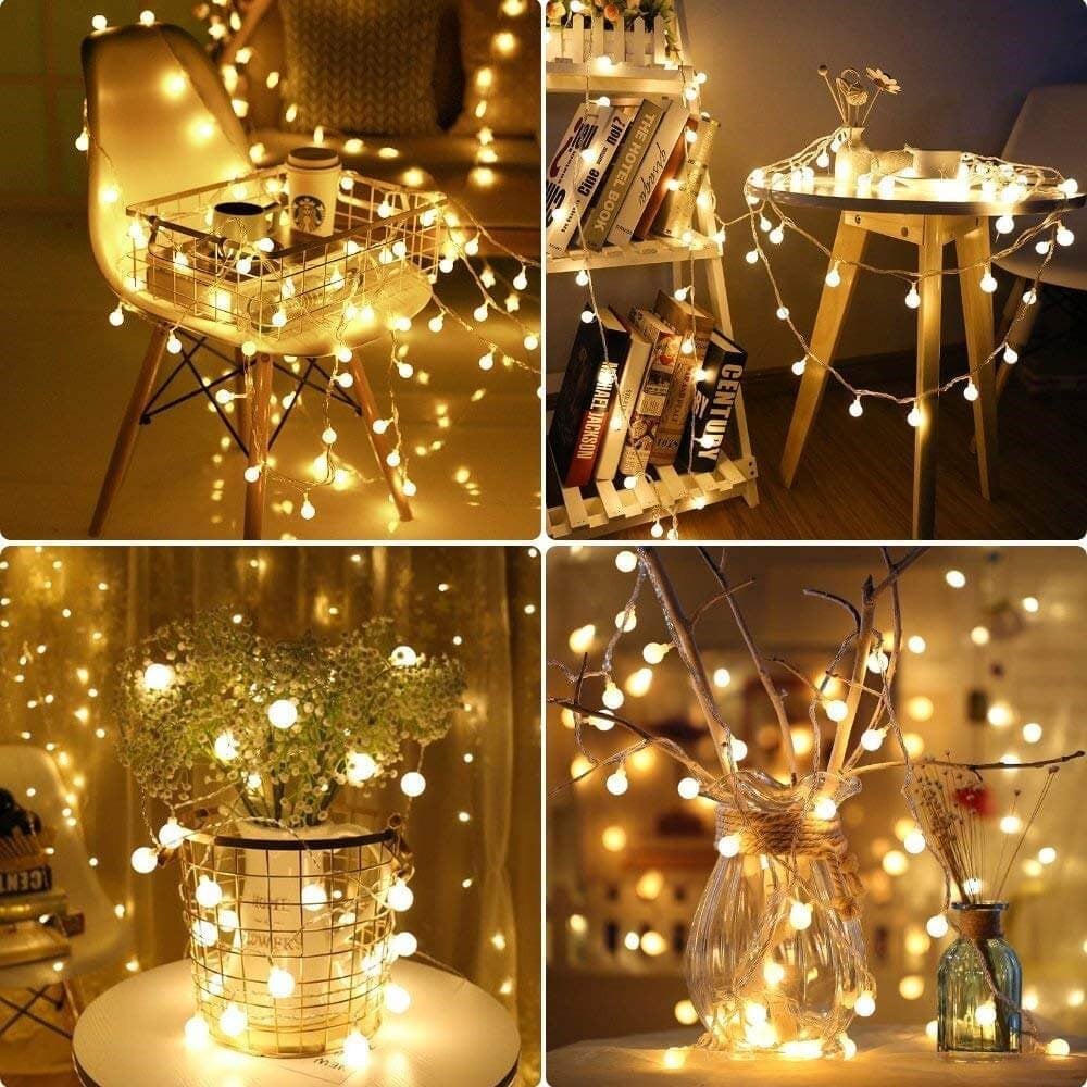 Dekoratif Aydınlatma Led Işıklı Top Dizeleri 20li 3 metre Pilli