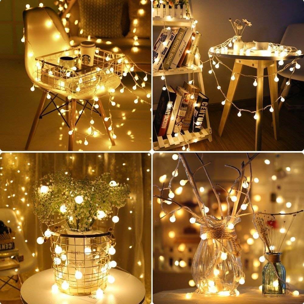 Dekoratif Aydınlatma Led Işıklı Top Dizeleri 20li 3 metre Pilli