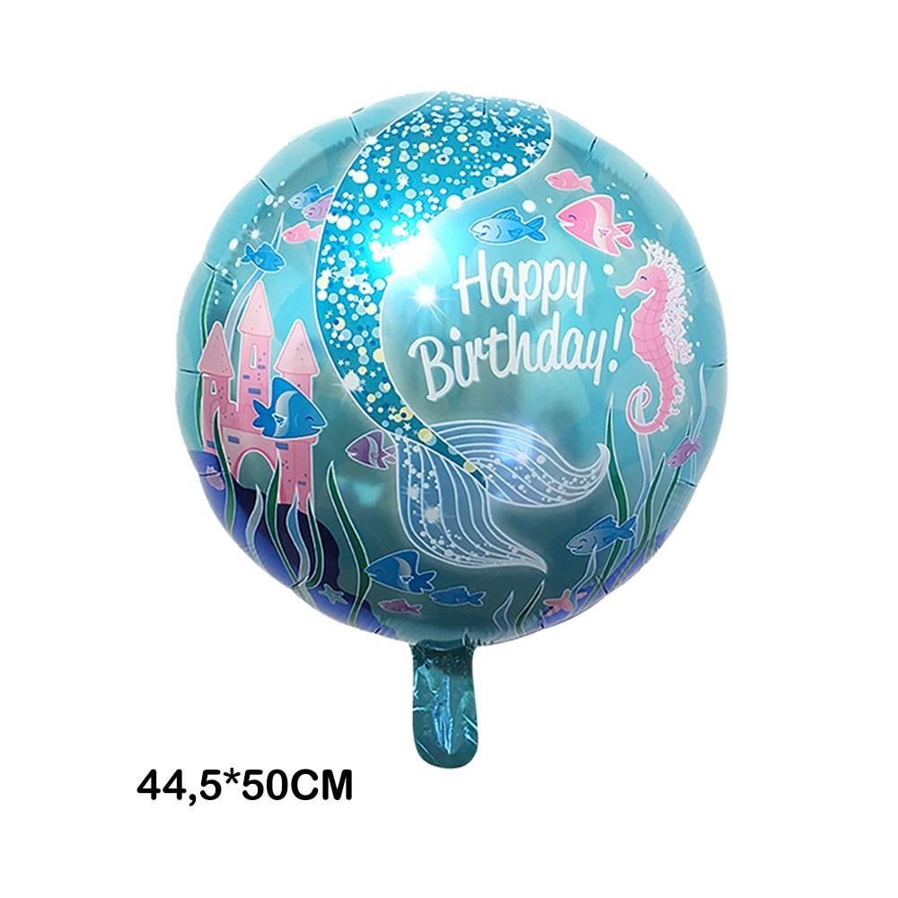 Deniz Kızı Yuvarlak Folyo Balon 18 inç Model 2